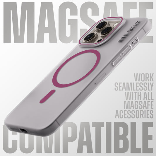 Elegant Frosted Matte Slim Back With MagSafe Support Back Case For Apple iPhone 16 Pro