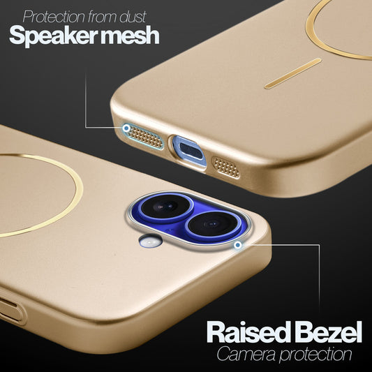 Slim Hard Shell Back Case for Apple iPhone 16 , Shiny Finish with Built in MagSafe Support