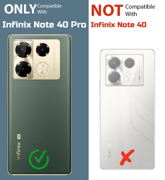 Transparent Back Cover with Silicone frame Matte Ring Holder Kickstand Case For Infinix Note 40 Pro