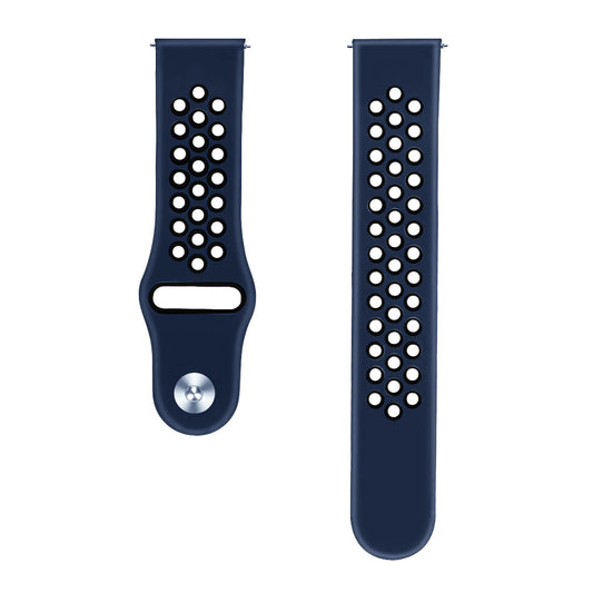 Comfort Fit Breathable Dotted Dual-Tone Silicone Watch Strap - (Only Strap)