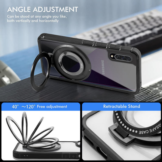 Silicone Grip Clear Case Ring Holder Kickstand For Samsung A50