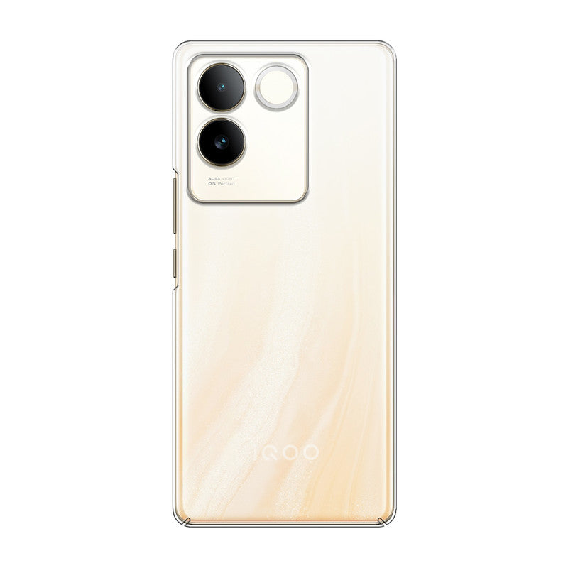 Back view of iQOO Z7 Pro 5G showing camera module and clean rear design with protective case