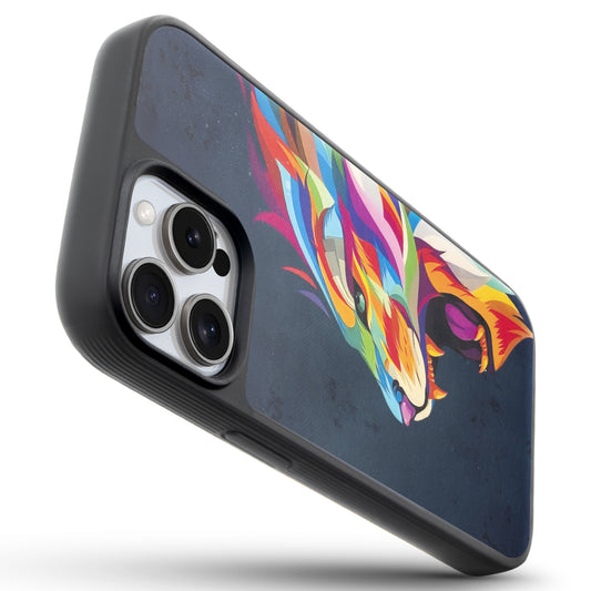 Silicone Textured Frame Printed Hard Back Case For Apple iPhone 14 Pro With Raised Camera Bumper