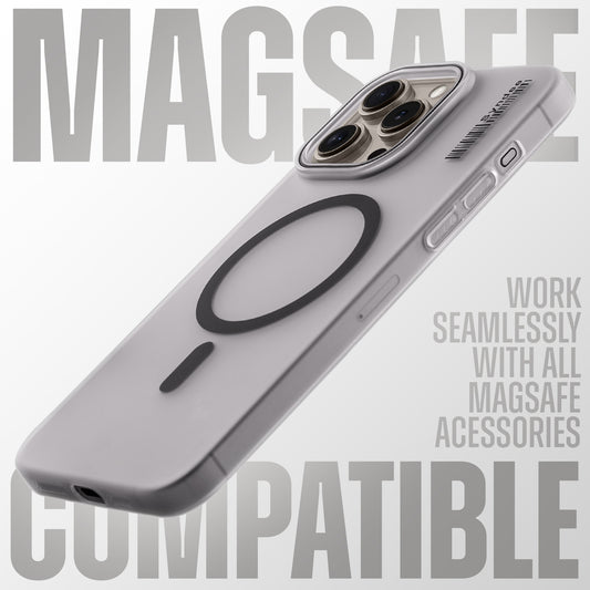 Elegant Frosted Matte Slim Back With MagSafe Support Back Case For Apple iPhone 16 Pro