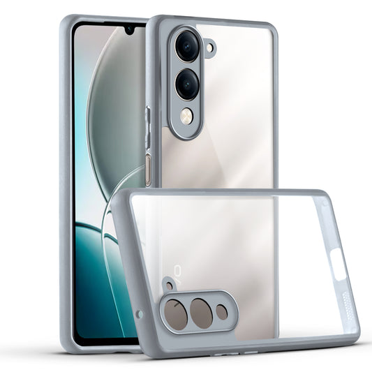Premium Silicon Coloured Soft Framed Case with Clear Back Cover For Vivo Y19e
