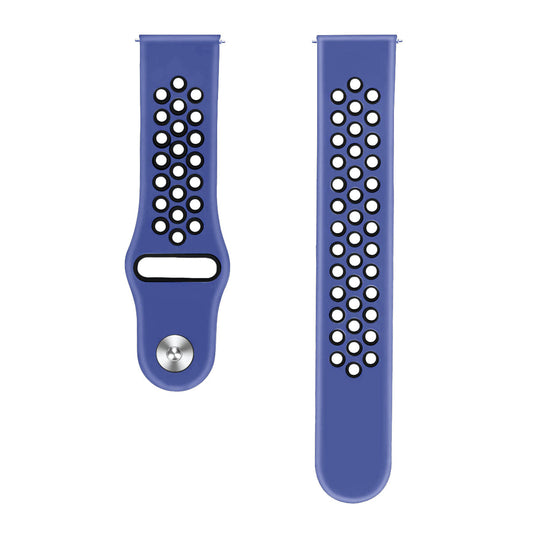 Comfort Fit Breathable Dotted Dual-Tone Silicone Watch Strap - (Only Strap)