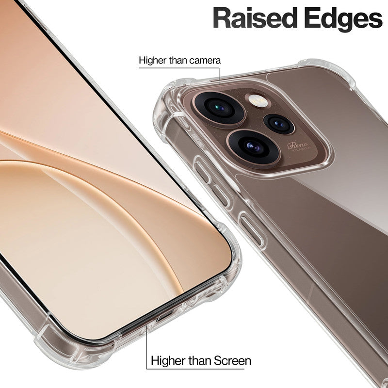 Shockproof Hybrid Transparent Phone Case For Oppo Reno 15 Pro 5G with Hard Back and Soft Bumper for Maximum Protection