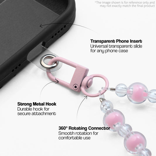 Pearl & Daisy Beaded Phone Charm Wrist Strap for Mobile Cases