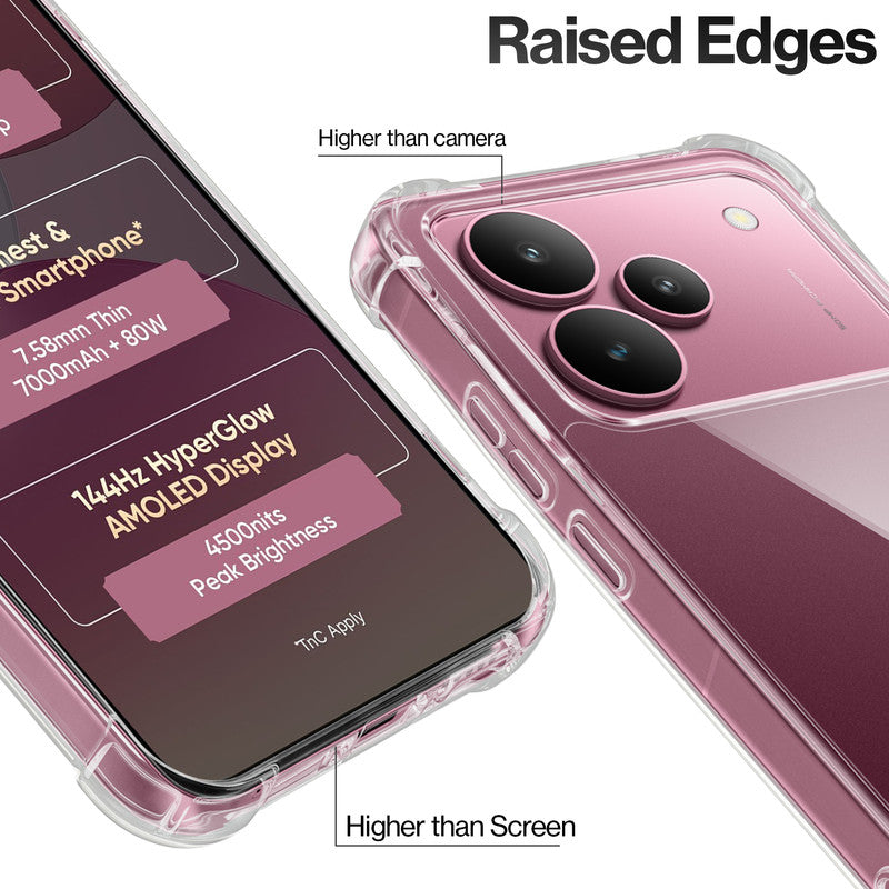 Shockproof Hybrid Transparent Phone Case For Realme P4 5G with Hard Back and Soft Bumper for Maximum Protection