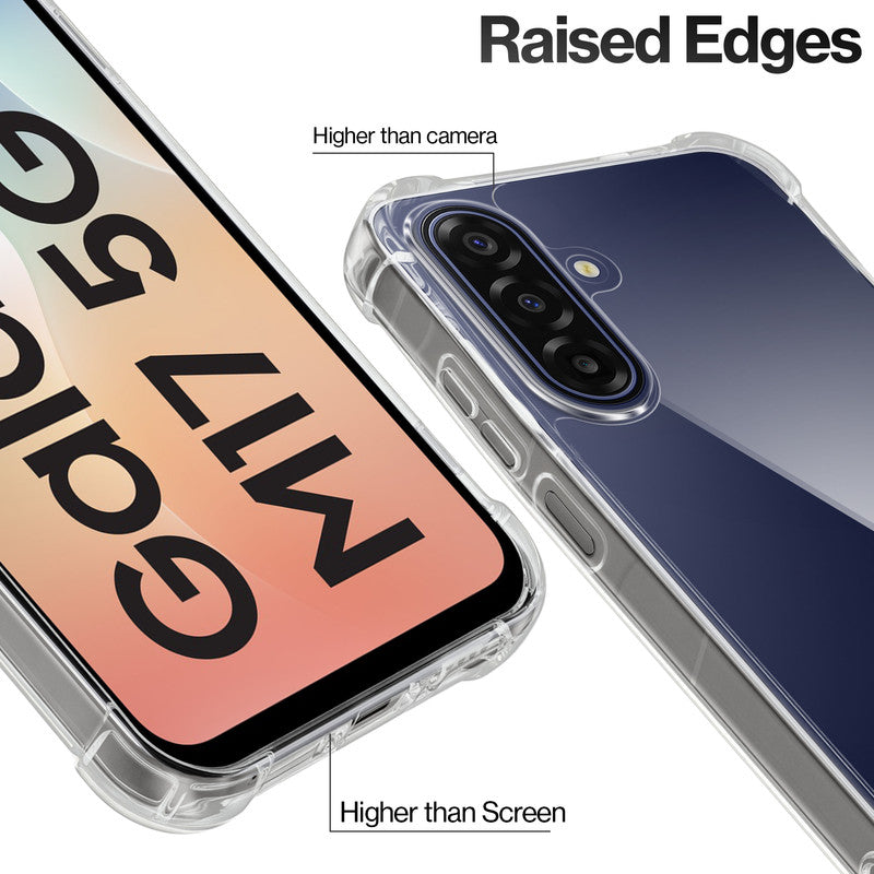 Shockproof Hybrid Transparent Phone Case For Samsung M17 5G with Hard Back and Soft Bumper for Maximum Protection