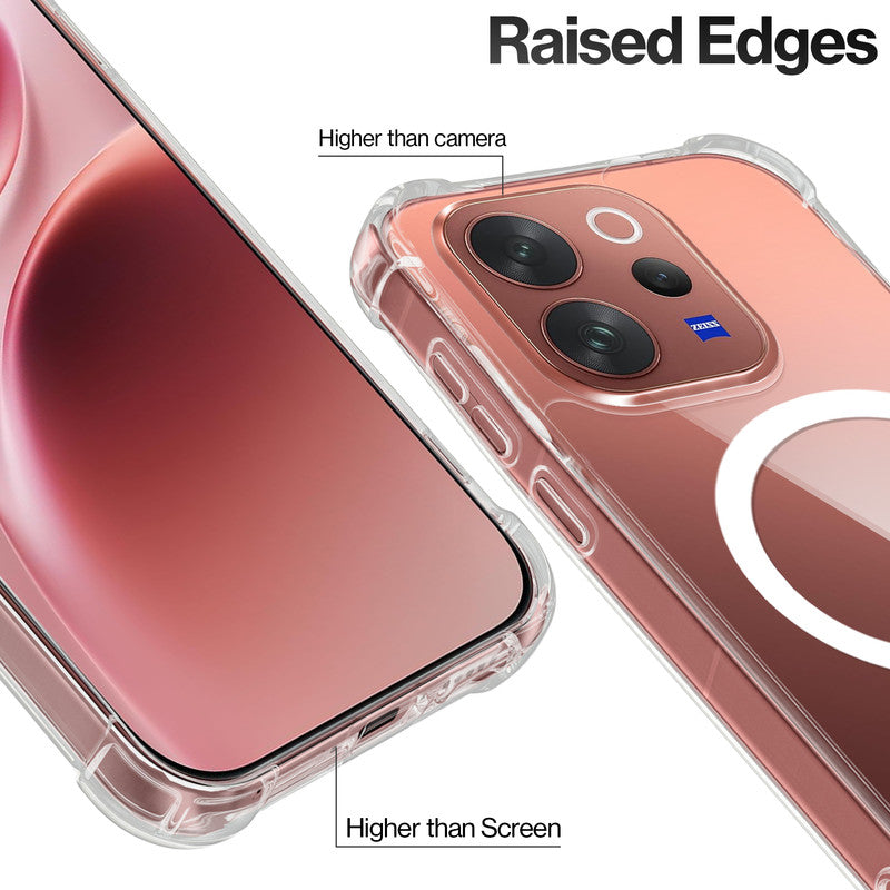 Shockproof Hybrid Magnetic Case for Vivo V70 5G with Hard Back & Soft Bumper