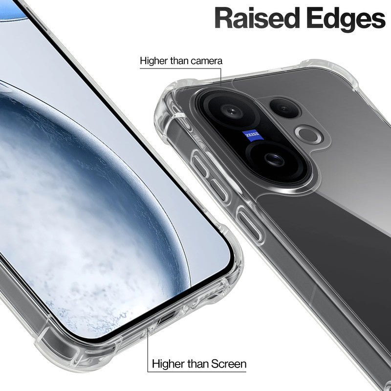 Shockproof Hybrid Transparent Phone Case For Vivo X200 FE 5G with Hard Back and Soft Bumper for Maximum Protection