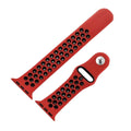dualtone Silicone strap in Black and Grey, size 38mm, attached to Apple Watch back sensor view