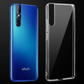 Transparent anti-yellow hard back case fitted on Vivo V15 Pro showing full back coverage and camera protection