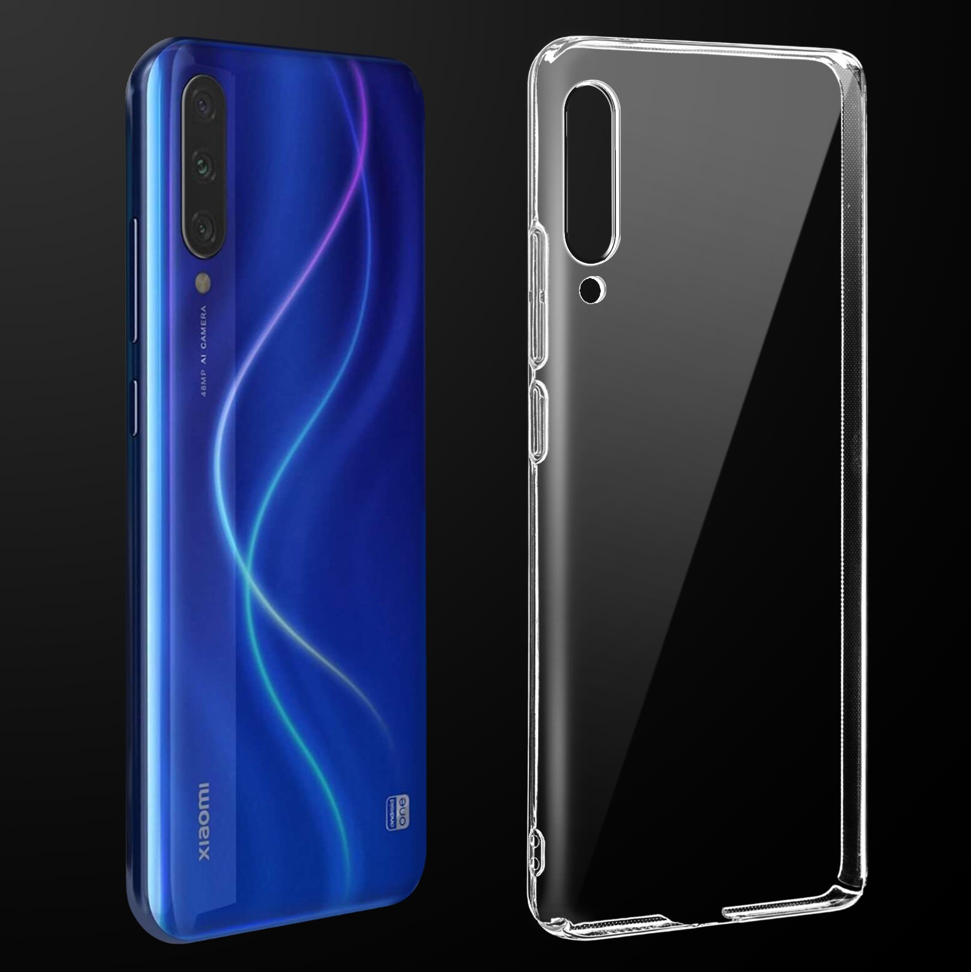 Transparent anti-yellow hard back case fitted on Redmi A3 Old showing full back coverage and camera protection