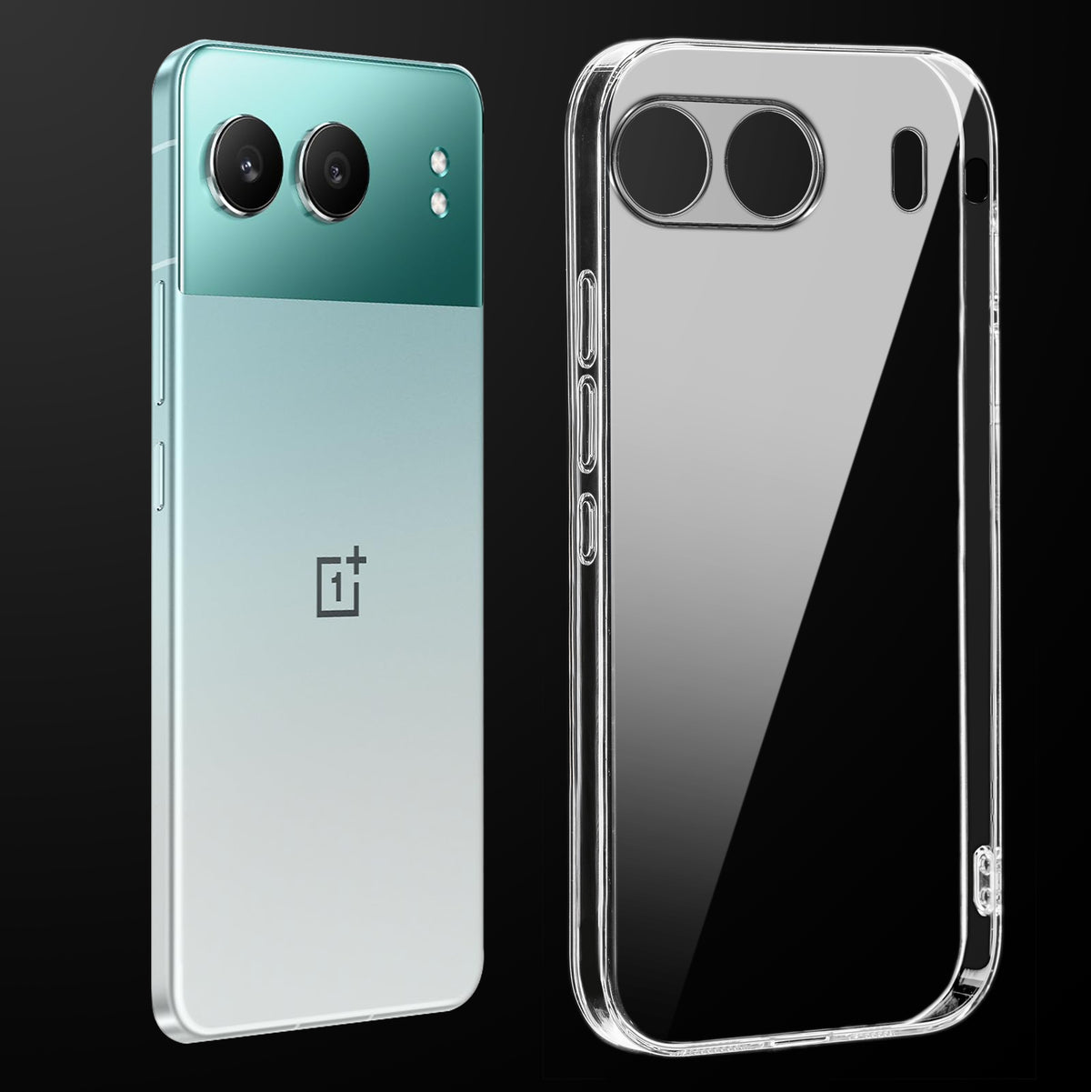 Transparent anti-yellow hard back case fitted on OnePlus Nord 4 5G showing full back coverage and camera protection