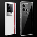 Transparent anti-yellow hard back case fitted on iQOO 11 5G showing full back coverage and camera protection