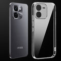 Transparent anti-yellow hard back case fitted on iQOO Z9X showing full back coverage and camera protection
