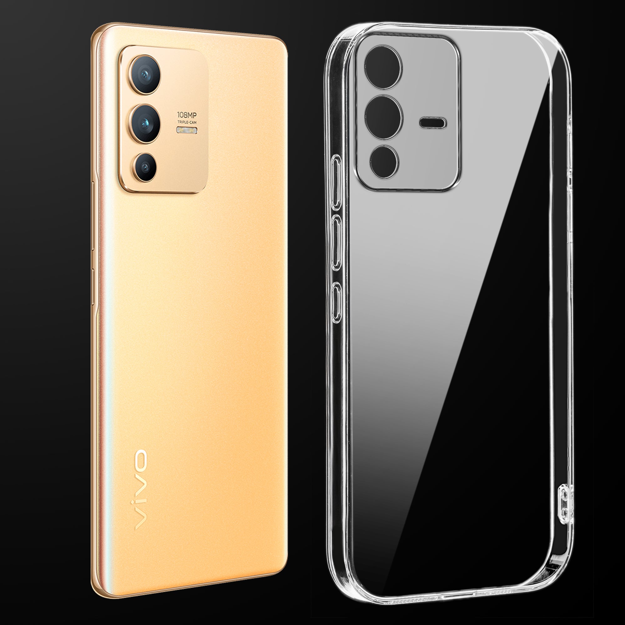 Crystal Clear Hard Back Anti-Yellowing Phone Case For Vivo V23