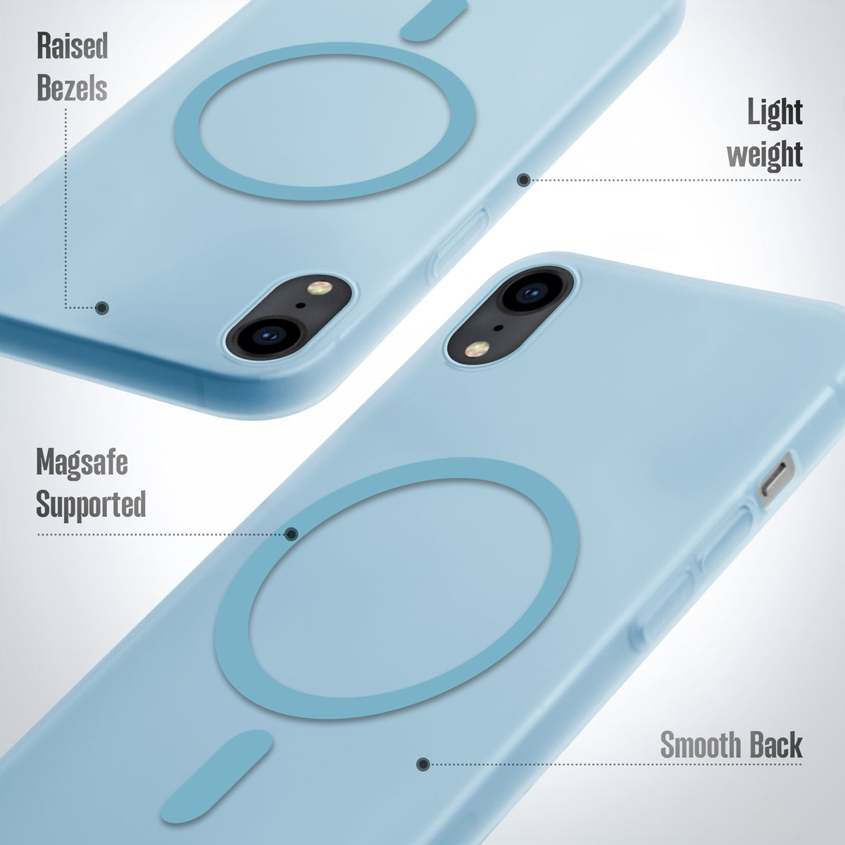 Slim Matte Wireless Charging Support Back Cover for Apple iPhone XR