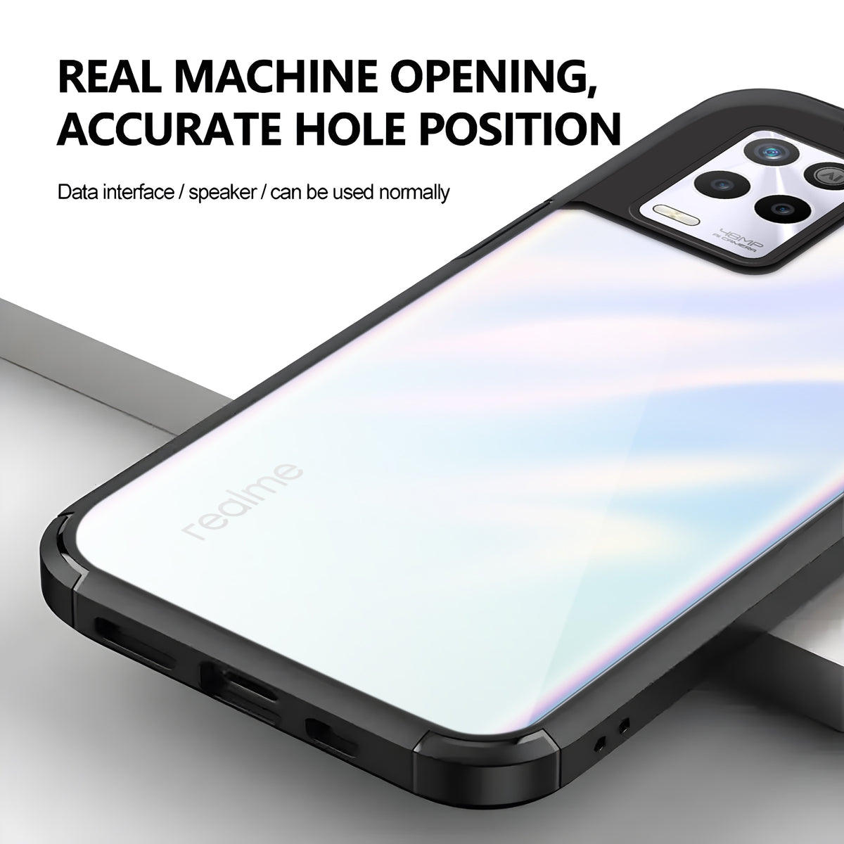 Silicone Frame Transparent Hard Back Cover for Realme 9 5G
