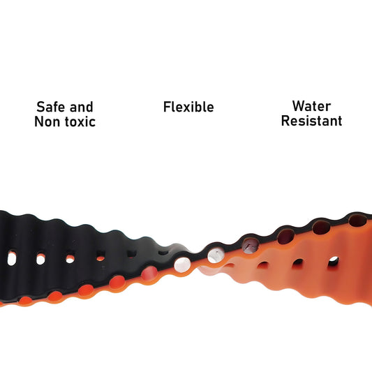 Silicone Ocean Loop Strap Compatible with Apple Watch , Waterproof Sport iWatch Strap for Men & Women (Strap Only, Watch Not Included)