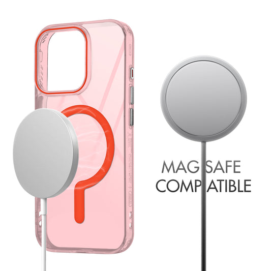 360° Airbag Protection Jelly Transparent MagSafe Compatible Back Case For Apple iPhone 15 Pro Max with Metal Finish Buttons