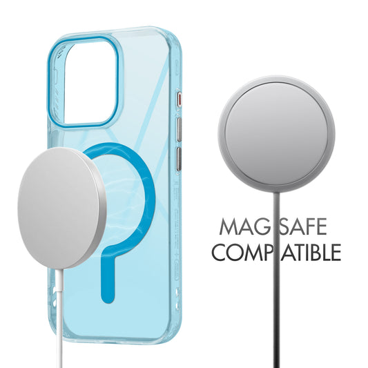 360° Airbag Protection Jelly Transparent MagSafe Compatible Back Case For Apple iPhone 15 Pro Max with Metal Finish Buttons