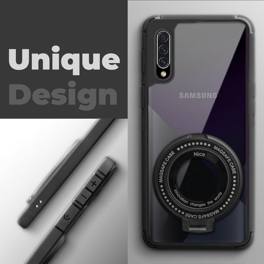 Silicone Grip Clear Case Ring Holder Kickstand For Samsung A50s