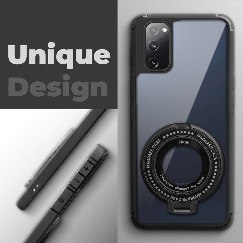 Silicone Grip Clear Case Ring Holder Kickstand For Samsung S20 FE 5G