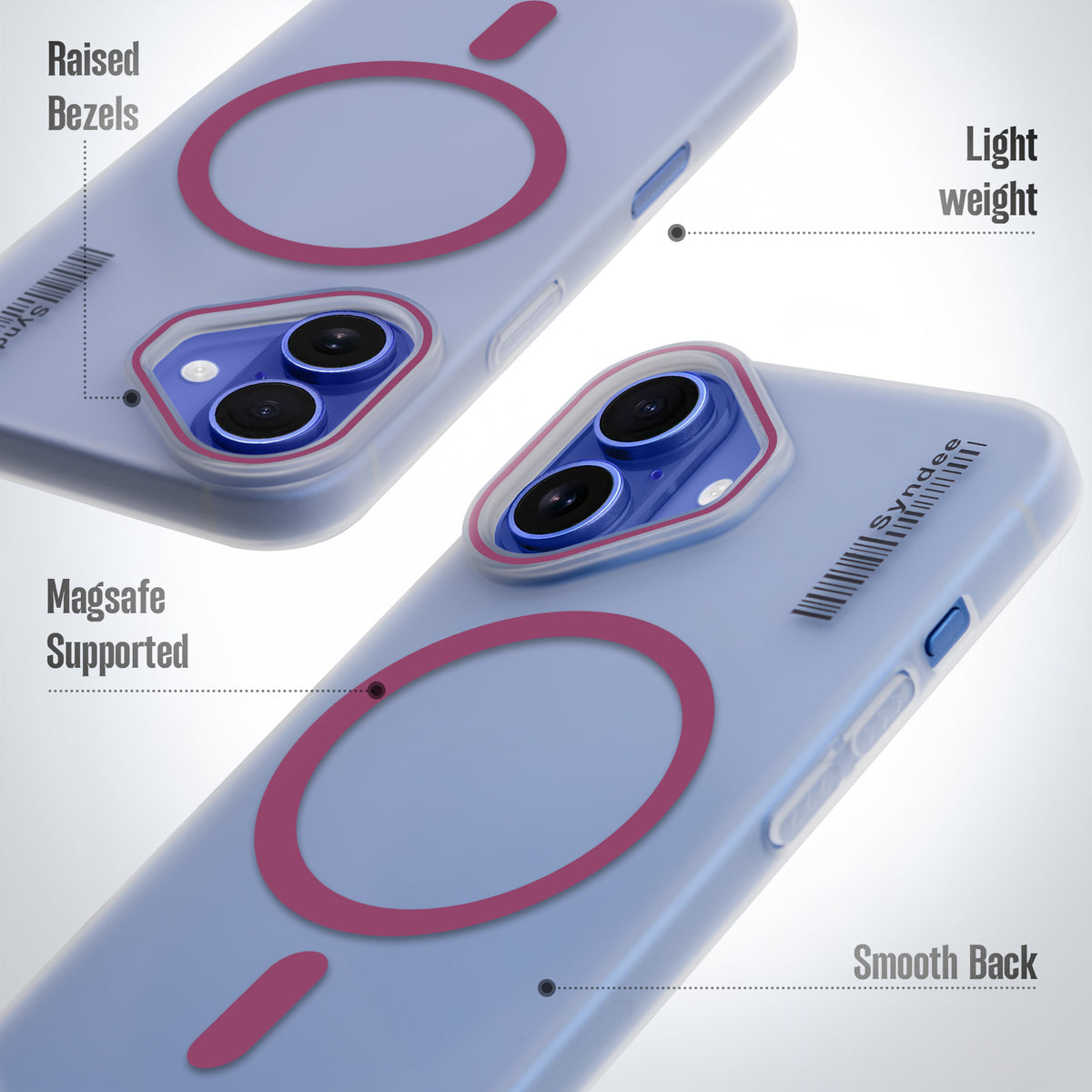 Frosted Sleek Matte Wireless Charging Support Back Cover Case For Apple iPhone 16 With Raised Camera Protection