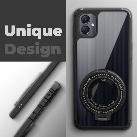 Silicone Grip Clear Case Ring Holder Kickstand For Samsung A05