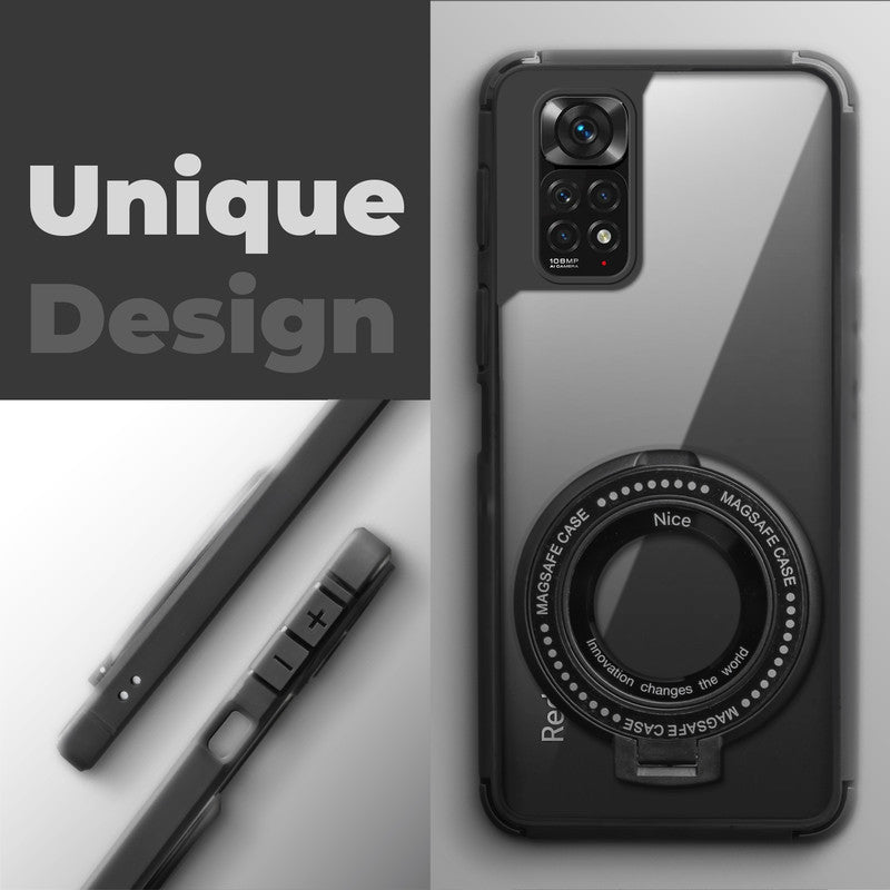 Silicone Grip Clear Case Ring Holder Kickstand For Redmi Note 11