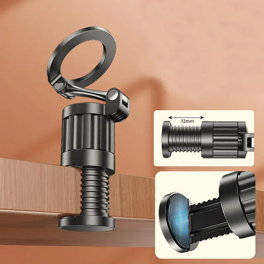 Magnetic Phone Holder, Travel-Ready Mount with Powerful Grip and Secure Clamp for Desks, Dashboards, and All Flat Surfaces