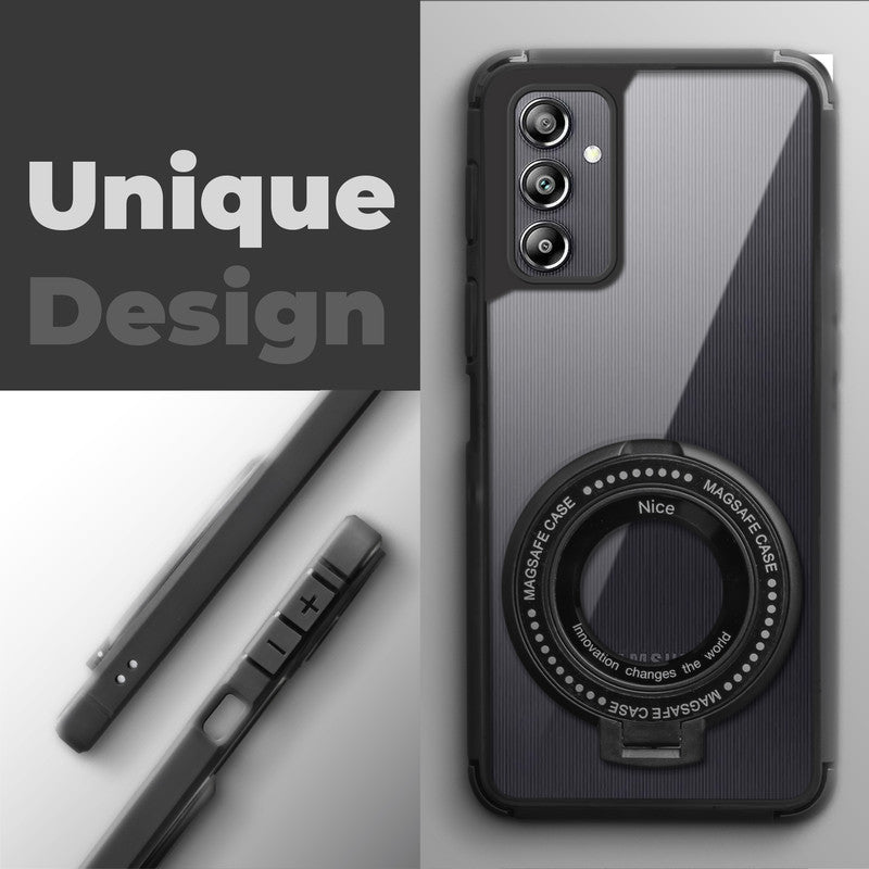 Silicone Grip Clear Case Ring Holder Kickstand For Samsung A14 5G