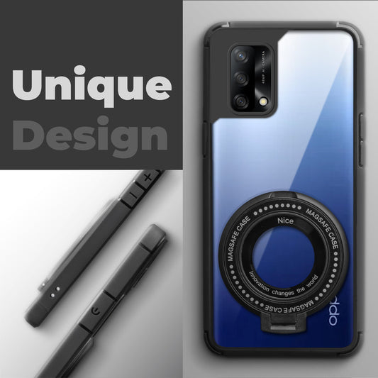 Silicone Grip Clear Case Ring Holder Kickstand For Oppo F19 4G