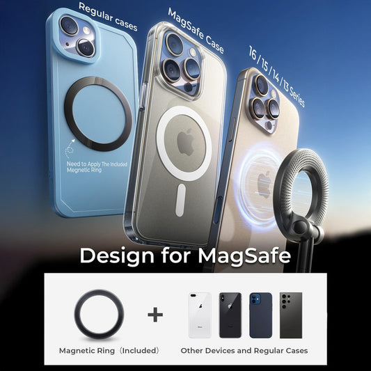 Adjustable Magnetic Phone Mount with Vacuum Suction & Magnetic Ring , All-Angle Car, Table, Home Or any Flat Surface Holder with Extended Arm