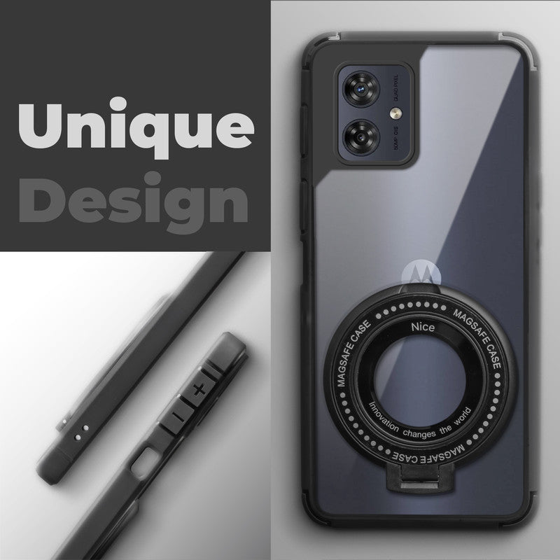Silicone Grip Clear Case Ring Holder Kickstand For Motorola G54 5G