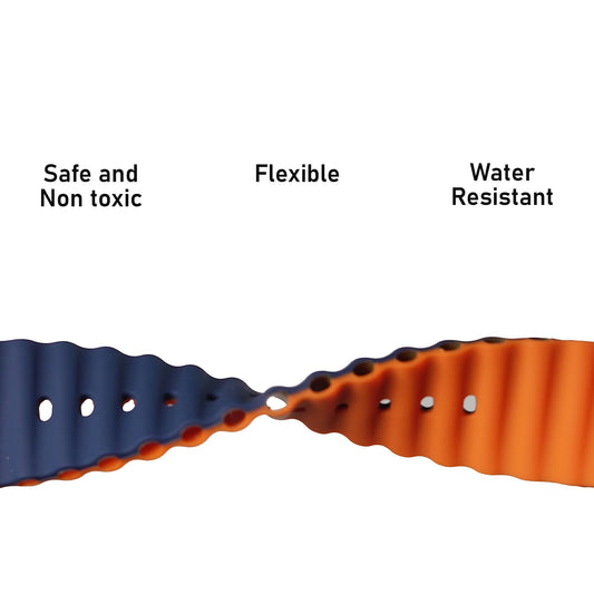 Silicone Ocean Loop Strap Compatible with Apple Watch , Waterproof Sport iWatch Strap for Men & Women (Strap Only, Watch Not Included)