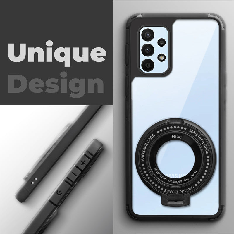 Silicone Grip Clear Case Ring Holder Kickstand For Samsung A33 5G