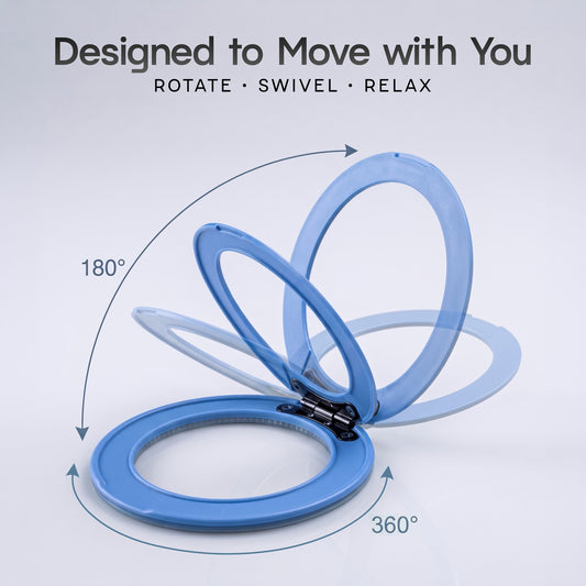 Adhesive Phone Ring Stand with Peel & Stick Design, 360° Rotation & 180° Folding