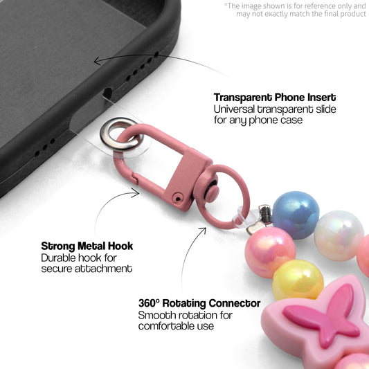 Pastel Butterfly Beaded Phone Charm