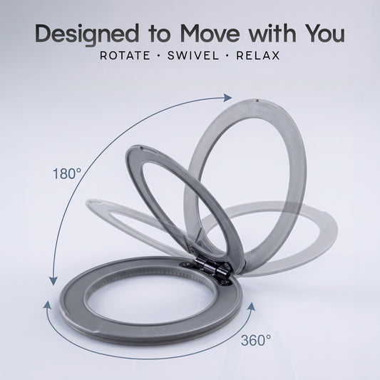 Adhesive Phone Ring Stand with Peel & Stick Design, 360° Rotation & 180° Folding