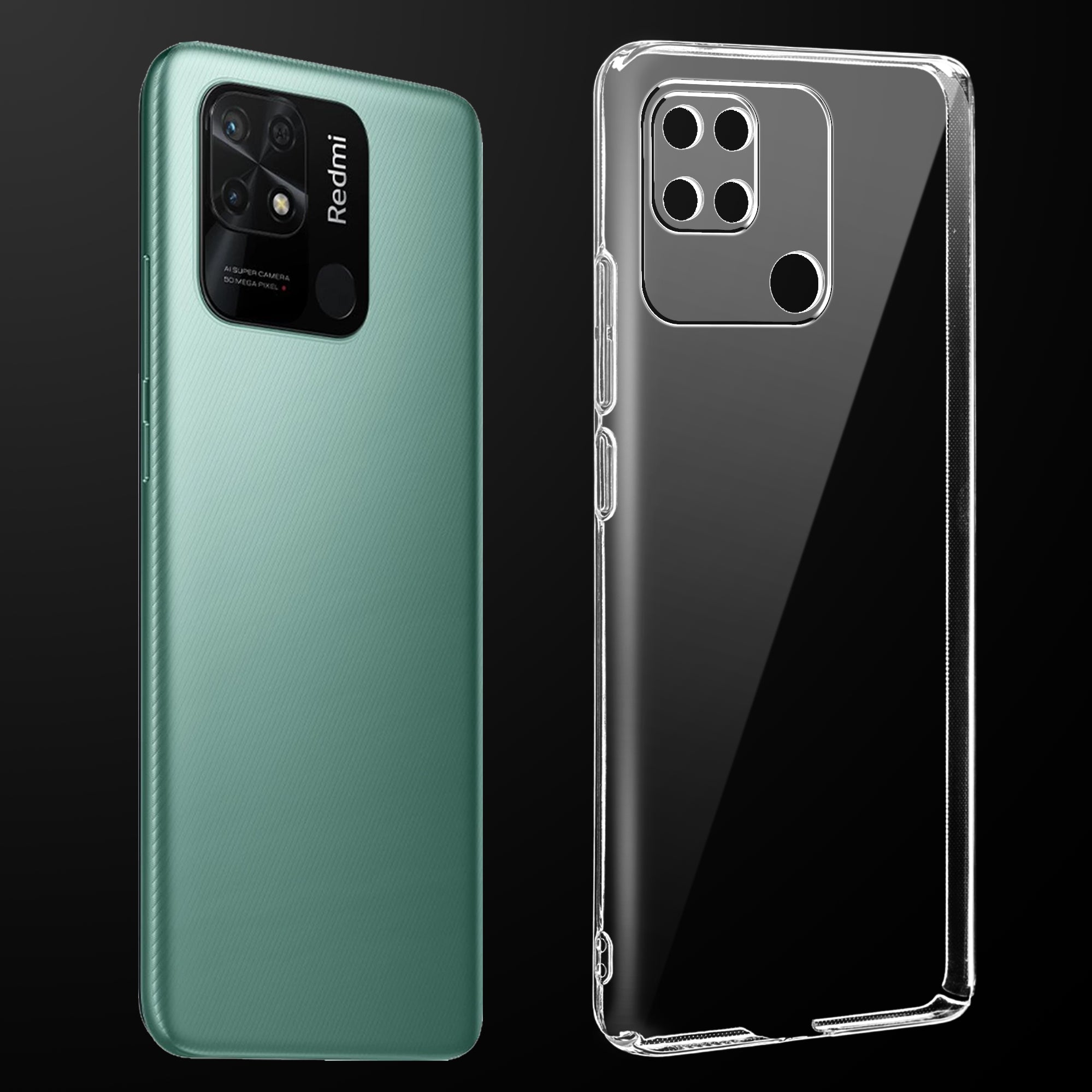 Crystal Clear Hard Back Anti-Yellowing Phone Case for Redmi 10C