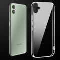 Transparent anti-yellow hard back case fitted on Samsung M05 showing full back coverage and camera protection