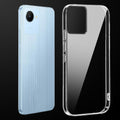 Transparent anti-yellow hard back case fitted on Realme C30 showing full back coverage and camera protection