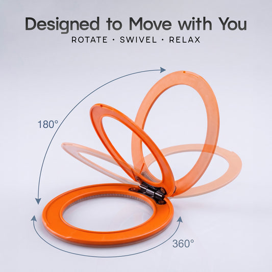 Adhesive Phone Ring Stand with Peel & Stick Design, 360° Rotation & 180° Folding