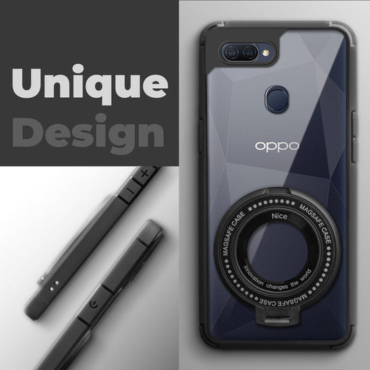 Silicone Grip Clear Case Ring Holder Kickstand For Oppo A11k