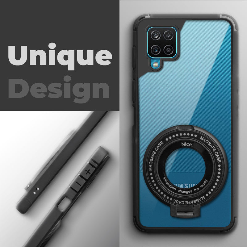 Silicone Grip Clear Case Ring Holder Kickstand For Samsung M12