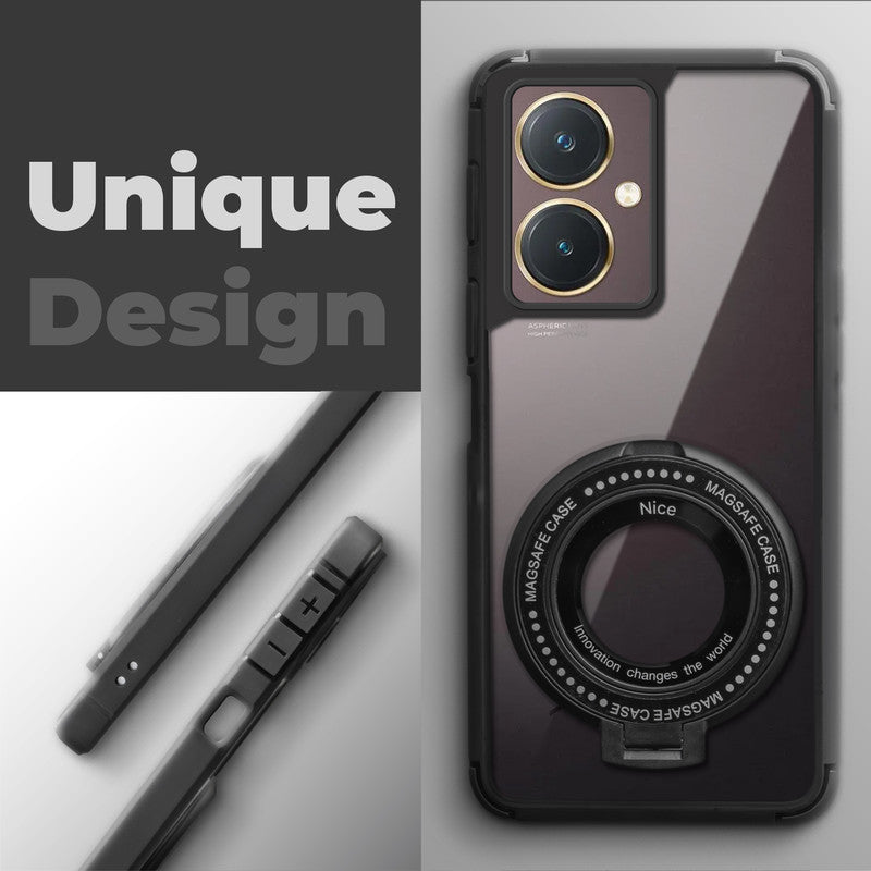 Silicone Grip Clear Case Ring Holder Kickstand For Vivo Y27 4G